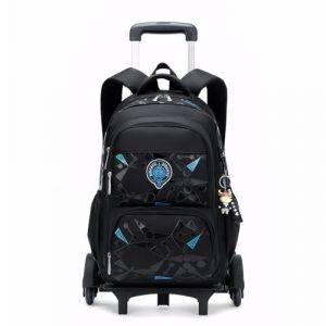 Amythe Sac &agrave; Dos &agrave; Roulette pour Gar&ccedil;ons Cartable Primaire avec Chariot pour l'&eacute;cole ou les Voyages D'agr&eacute;ment, Sac D'&eacute;cole Gar&ccedil;on 6 &agrave; 12 ans, Noir (Amythe, neuf)