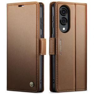 QLTYPRI Coque pour Samsung Galaxy S25 Edge Etui avec RFID Blocage, Housse en Premium Cuir Pochette Portefeuille Rabat Clapet Case Porte Carte Magn&eacute;tique &Eacute;tui pour Samsung Galaxy S25 Edge - Marron (zhihen, neuf)