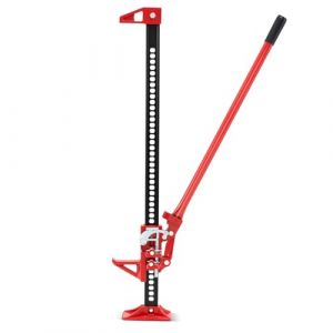 COSTWAY Cric Tout-Terrain &agrave; Cliquet 4x4 de 112 cm Charge 3000KG, Cric Agricole Robuste &agrave; Levage Elev&eacute; Hauteur de Levage R&eacute;glable de 15-112 cm, pour Voiture Camion SUV, Rouge (FDS GmbH, neuf)