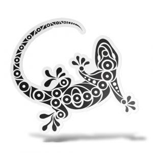 erreinge Sticker Gecko Gecko l&eacute;zard en Forme adh&eacute;sif Autocollant pour PVC Peint Auto Moto Casque Camper pour Ordinateur Portable - 12 cm (erreinge, neuf)