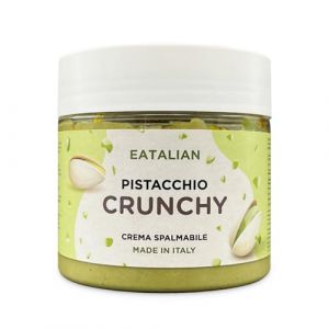 EATALIAN by AMZ BETTER Crème de Pistache CRUNCHY 200 gr, Crème à Tartiner avec Éclats de Pistache, Goût Doux, Idéale sur le Pain, pour Garnir les Desserts, Glaces, Dubai Chocolate, Made in Italy (BETTERSHOP SRL, neuf)