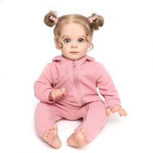 ZIYIUI 55 cm 22 inch Reborn Baby Dolls Fille Réaliste Souple en Silicone Réaliste Bébés Cadeau d'anniversaire pour Enfants (YAYATOY, neuf)
