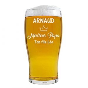 KDO MAGIC - Verre à bière personnalisé - Personnalisable avec un texte - 570 ml - Plusieurs modèles de gravure - Idée cadeau homme, fête des pères, papa, anniversaire (Modèle Meilleur) (KDO-MAGIC, neuf)