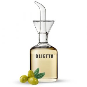 Olietta Bouteille Huile Olive bec Verseur Huilier en Verre pour Huile d'olive et Vinaigre de 125 ML - Anti-Goutte et Anti-fuites - Id&eacute;ale pour Verser des Liquides - Facile &agrave; Nettoyer (Inbound To Anglia Ltd, neuf)