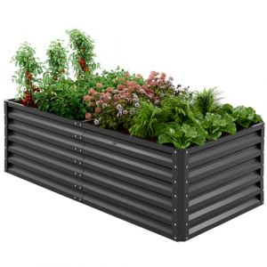 Amopatio Jardinière surélevée en Acier Galvanisé, Potager Extérieur/Balcon, Bac à Semis 970L, 180 x 90 x 60 cm, Résistant aux Intempéries pour légumes, Fleurs, Noir (Amopatio, neuf)