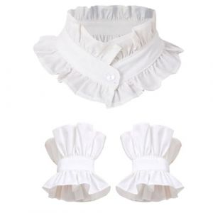 RUNRAYAY Ensemble chemise &agrave; faux col et poignets, chemise &agrave; faux col, poignets amovibles, faux poignets de manches - Blanc (chengduniexiaduandianzishangwuyouxiangongsi, neuf)