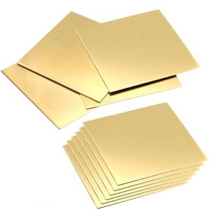 ZHYUAN 10Pcs,Feuille de laiton,Plaque en laiton doré,Plaque métallique en laiton,Plaque en laiton robuste,Plaques de laiton filmées,pour Bricolage, Découpe, Artisanat,0,5 mm x 50 mm x 50mm (SCDZ-EU, neuf)