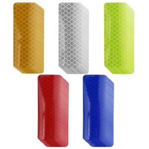 Lot de 44 bandes réfléchissantes, autocollantes, 8 x 3 cm, pour vélo, moto, poussette, casque de scooter (jaune, blanc, rouge, vert, bleu) (EASY ECOM LTD, neuf)