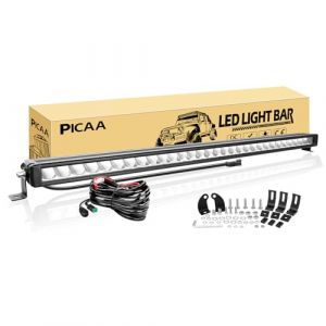 PICAA Barre lumineuse de travail &agrave; LED 33 pouces 84 cm avec connecteur DT, faisceau spot 9000 lm, &eacute;tanche tout-terrain pour UTV, VTT, SUV, camion, bateau - 2 supports de montage avec c&acirc;ble (BEISHUO-UK, neuf)