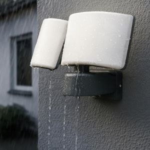 Miratic Projecteur Led Extérieur Double 2x20W - 2x1600lm Blanc Chaud 3000K Eclairage Exterieur Jardin Allée Garage Lampe Exterieure avec Haute Résistance IP65 IK10 (sans détecteur de mouvement) (Vermann, neuf)
