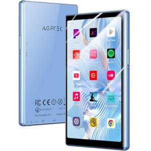 AGPTEK 128Go Lecteur MP3 Bluetooth WiFi, MP3 Spotify Android 13 avec 5"&Eacute;cran Tactile HD, Compatible avec Deezer, Amazon Music, YouTube, Pandora, Audible, Libby, MP4 Enfant avec Contr&ocirc;le Parental, Bleu (Dreameater, neuf)
