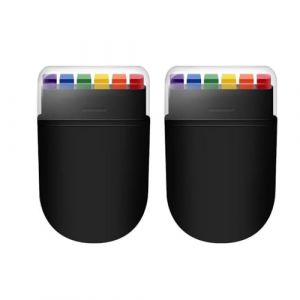 2PC Rainbow Face Paint Stick, 6 Colors DIY Body Paint, Rainbow Flag Makeup Stick For Face & Body, Easy To Remove, For Parades, Cosplay, Festivals, Celebrations, and Halloween Makeup (Black) (Haoda Ltd, neuf)