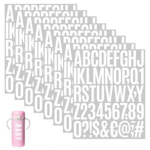 GETRICH 12 Feuilles 600 Pi&egrave;ces Lettres Autocollantes et Chiffre Autocollant, 2 Pouce Lettre Autocollantes Blanc Vinyle Lettres Adh&eacute;sives Stickers Lettres Alphabet pour Cartes de V&oelig;ux DIY Scrapbooking (TENG-store, neuf)