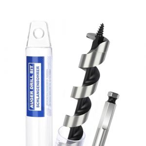 M&egrave;che &agrave; bois h&eacute;lico&iuml;dale 24 mm x 155 mm avec pointe filet&eacute;e auto-centrante et tige hexagonale de 9,52 mm pour bois (XIQEE, neuf)