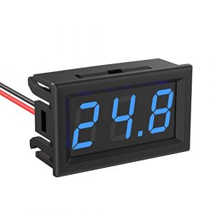 Voltmètre DC 5V ~ 120V Mini Testeur de Tension Numérique 0,56 pouces 2 Fils Voltage Tester Meter Affichage LED pour Véhicule, Camion, Moto, Bateau (Bleu) (Linko Tech EU, neuf)