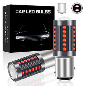Yifengshun 2 pièces rouge 1157 P21/5W ampoules LED BAY15D 36SMD mise à niveau des puces COB 500LM LED feu stop arrière pour véhicule de voiture 12V (yifengshun, neuf)