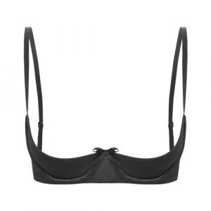 Agoky Sexy Soutien Gorge Ouvert Seins Nu Brassi&egrave;re Redresse-Sein &agrave; Bretelles R&eacute;glable sous V&ecirc;tement Corset Taille Grande Noir XXL (Agoky-EU, neuf)