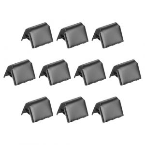 QUARKZMAN 32Pcs Embouts &agrave; Pincer, 10mm Fermoirs d'Extr&eacute;mit&eacute; Cordon Ruban Fermoirs d'Extr&eacute;mit&eacute; en Cuir Attache Corde pour &Eacute;tiquette Ceinture Coton Webbing Diy Making, Noir M&eacute;tallique (QUARKZMAN, neuf)