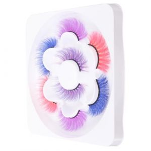 DEARMAMY 4paires Faux Cils Naturels Color&eacute;s Lot Pour Femmes Et Jeunes Filles Facile &agrave; Utiliser Retirer (Liiane, neuf)