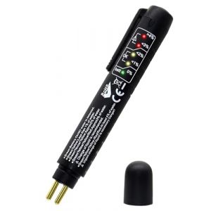 Yuio Testeur Liquide De Frein pour DOT3 DOT4 DOT5,1, 5 Indicateurs LED Detecteur, Stylo Testeur Liquide de Frein Automobile, Universel Detecteur 5 en 1 (HuGuiWenHua, neuf)