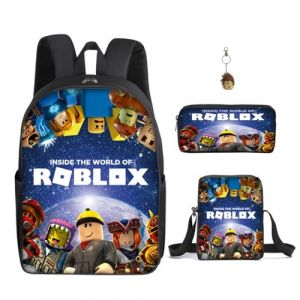 Lot de 3 sacs à dos de 40,6 cm avec impression 3D de dessin animé pour les élèves du primaire et du collège et les fans de jeu, cadeau d'anniversaire pour adolescents., b, 10in (LuoKe Bag, neuf)