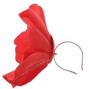 Mobestech Bibi à Grandes Fleurs Rouge pour Tea Party Femme Chapeau Bibi Élégant Large Décoration de Fleur Accessoire Antidérapant pour Courses Équestres et Événements Festifs (Cash Liu, neuf)