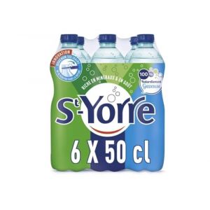 ST YORRE Eau Min&eacute;rale Gazeuse Naturelle 6x50cl &ndash; Riche en min&eacute;raux et bicarbonates &ndash; Hydratation & digestion &ndash; Bouteilles PET &ndash; Vendu &agrave; l&rsquo;unit&eacute; (GXmarket, neuf)