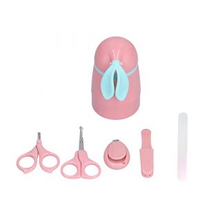 Kit de nail pour bébé 4 en 1 ensemble de soins à ongles de lapin mignon avec casse de rangement Clippers Scissor File de ongles Twezers pour nouveau-né Essentials Cartoon Rose Abs (Owozke, neuf)
