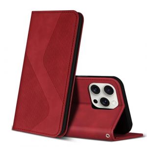 ZONNAVI Coque pour iPhone 15 Pro Max, Premium &Eacute;tui Housse en Cuir de Protection avec [Emplacements Cartes] [Magnetique], Clapet Folio Portefeuille pour iPhone 15 Pro Max (Rouge) (ZONNAVI, neuf)