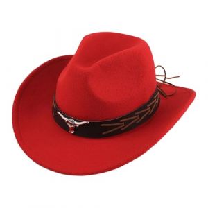 QIUhhpuy Chapeaux Cowboy Style Western pour Hommes,Chapeaux Fedora à Large Bord pour Femme,Costume De Cowgirl,Chapeau Western, De Soleil Chapeau D'éQuitation (QIUhhpuy, neuf)