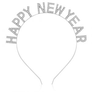 BELLIFFY Serrage-t&ecirc;te Nouvelle Ann&eacute;e 2023 Bandeau D&eacute;coratif Strass Accessoires de Coiffure pour Gar&ccedil;on et Filles et Adultes Couronne Tiare Argent&eacute;e pour F&ecirc;te (Hunation, neuf)