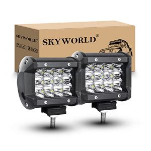 SKYWORLD 2Pcs 4 Pouces 10 cm 36W Phare de Travail led 12V 24V projecteur lumi&egrave;re Spot Feux de Travail Etanche IP67 Rampe de Phare led pour 4X4 Voiture Camion Tracteur SUV Bateau (SKYWORLD-EU, neuf)
