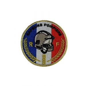 Ecusson Sapeurs Pompiers Rond Tissu brodé avec scratch Drapeau France (Full Collection, neuf)