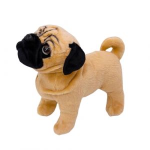 Tiny Heart Peluche Carlin Chien 27cm/10 Jouet en Peluche de Roquet Chien réaliste Bel Animal Cadeaux Mignons et Doux pour Enfants garçons et Filles Éducatif interactif Confortable Chien Noir (Tiny Heart EU Shop, neuf)