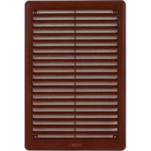 MKK Grille d'aération de garage ASA en plastique marron - 200 x 300 mm - Pour porte de salle de bain et WC - Disponible dans de nombreuses tailles - Avec moustiquaire - Blanc et marron (MKK-SHOP, neuf)