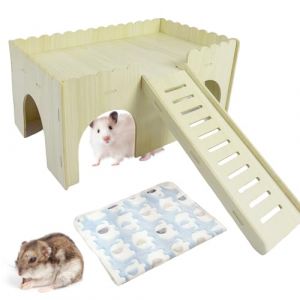 Sporgo Grande maison pour cochon d'Inde : jouet pour cochon d'Inde avec rampe et couverture pour animaux de compagnie, accessoires pour cochons d'Inde Maison pour lapins pour petits animaux de (BAOBAOBAOB, neuf)