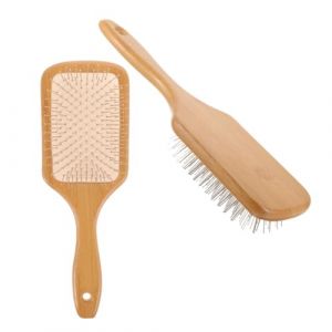 Beavorty 2 pièces Brosse à Cheveux Acier Inoxydable Brosse de Massage Antistatique pour Hommes et Femmes Accessoire Portable de Démêlage et Lissage Design Confortable et Durable (T Innovation·HX, neuf)