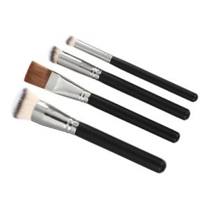 Healeved 4pièces Lot De Pinceaux De Maquillage Pour Fond De Teint Anti- Et Cosmétique Pratique Noir (Sonieg, neuf)