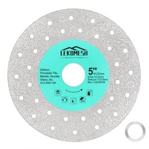 Disque diamant carrelage 125mm coupe verre diamant - lames diamant&eacute;es pour granit, marbre, pierre, dalles roche et carrelage. Disque carrelage haute performance (lekomesh, neuf)