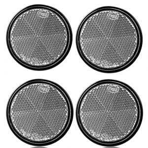 DARKGUARD 4xCatadioptre Rond Blanc Adhésif,Ø60 mm Caravane Réflecteur de Remorque avec E9 Catadioptre Réflecteur pour Van RV Remorque Camion Voitures (Blanc-Ronde-Adhésif-4pièces (DARKGUARD, neuf)