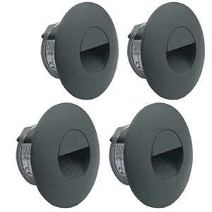 LIGHTWORLD24 4 pièces Éclairage LED des marches Applique murale encastrable Spot encastré intérieur extérieur Lampe murale Lumière d'escalier IP65 230V Gris (Light-World-24, neuf)