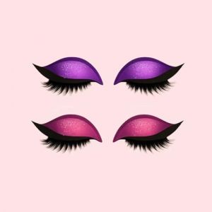 Patch réutilisable 2 en 1 pour maquillage des yeux paresseux - Doux pour la peau - Avec faux cils - Facile à appliquer - Pour tous (violet + rose) (NeoMall新汇, neuf)