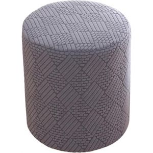 uyeoco Housse de Pouf Ottomane Rond Extensible, Petite/Grande Housse de Tabouret Confortable et Anti-poussière pour Tabouret Rond, Housse de Pouf Lavable en Machine avec élastique(Dark Grey,L) (Fengzi Comprehensive, neuf)
