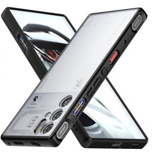 Foluu Coque pour ZTE Nubia Red Magic 9 Pro/9S Pro, dos rigide translucide mat en polycarbonate et coque de protection antichoc en TPU souple – Noir (Foluu Technology, neuf)