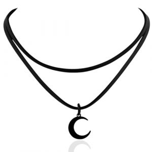 JYNXOR Collier Ras Du Cou Gothique à Double ChaîNe Noire Pour Femme, Accessoire Y2k, Bijoux Vintage, Collier Grunge D'Halloween Victorien, Design MéDiéVal, Look Witchy (SHOPSCAPE INK, neuf)