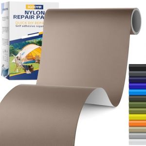 Sgooyir Imperméable Nylon Patch de Réparation Kaki profond, Tissu Autocollant Reparation, Patchs de Réparation en Nylon pour Tente, Doudoune, Sac de Couchagev 15x160cm (Sgooyir, neuf)