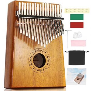 Kalimba 17 Clés, Piano à Pouce Kalimba Thumb Piano Finger Solide Instrument de Kalimb avec outils D'apprentissage, Kalimb Professionnel pour Enfants, Adultes et Amateurs de Musique (Helesin, neuf)