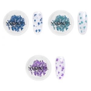 NEONAIL Fleurs Séchées - Set de décoration d'ongles - Nail Art Ongles - Deco Ongle Nail Art - Accessoire Ongle - 3 couleurs - Navy, Violet, Turquoise (NEONAIL, neuf)