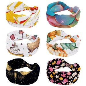 RODAILYCAY Lot de 6 bandeaux extensibles pour femme - Accessoires pour cheveux - Motif &eacute;cailles magiques arc-en-ciel - Pour yoga, entra&icirc;nement, sport, course &agrave; pied, voyage (ocenuttldat, neuf)