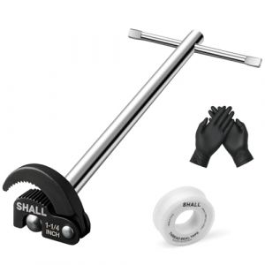 Shall Cl&eacute; de lavabo de 27,9 cm, cl&eacute; d'&eacute;vier r&eacute;glable, cl&eacute; &agrave; &eacute;crou de robinet enti&egrave;rement polie avec capacit&eacute; de m&acirc;choire de 1,9 cm &agrave; 3,8 cm pour les espaces difficiles &agrave; atteindre (SHALL Tools EU, neuf)